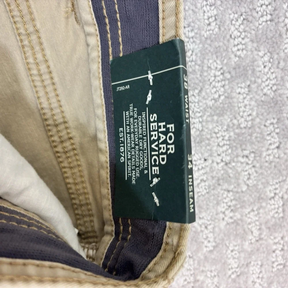 GH Bass & Co Pants Mens 38X34 Tan Groundwork Stretch Relaxed Fit Chino NWT